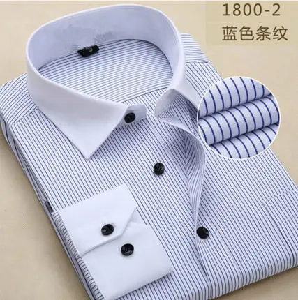 زائد حجم 5XL 6XL 7XL 8XL مخطط حك طويل الأكمام الرجال قميص الأبيض الأحمر الأزرق الذكور الأعمال كبيرة كبيرة اللباس قمصان Camisas