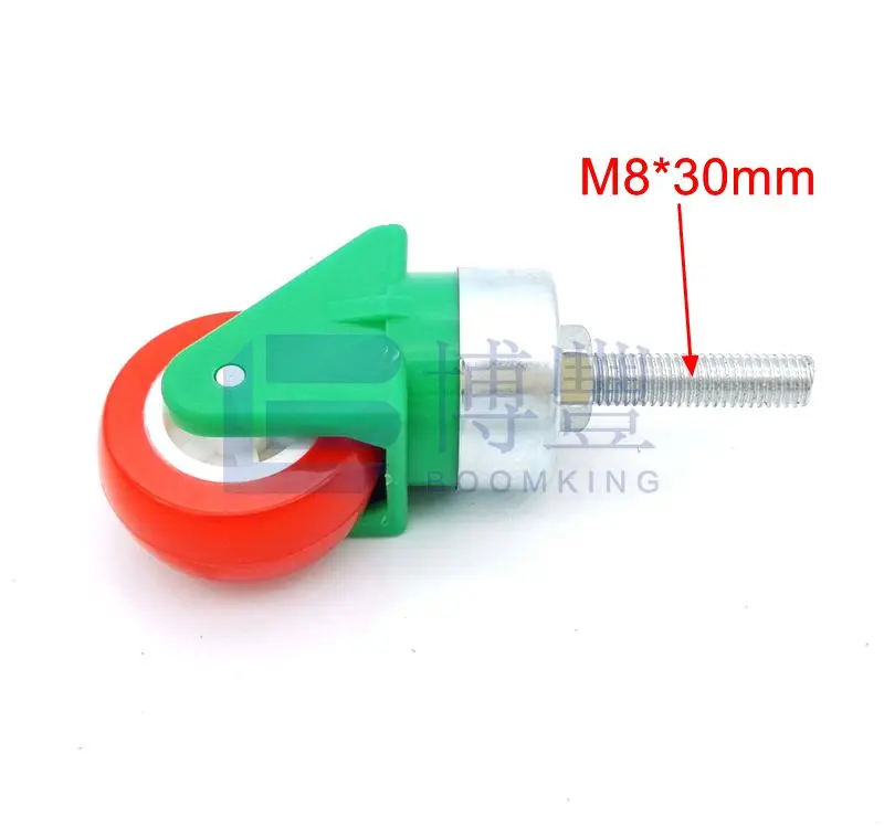 1 ''/D38mm* M8/M10* 20 Вт, 30 Вт/60 мм воды-доказательство красного и зеленого цветов универсальные колеса, колесико для мебели, резиновый валик, конвейерной доставки колеса