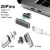 Adaptateur magnétique de Type c | 20 broches, connecteur usb PD 100W, Charge rapide 10Gbp/s, pour MacBook Pro/Air et plusieurs appareils C ► Photo 1/6