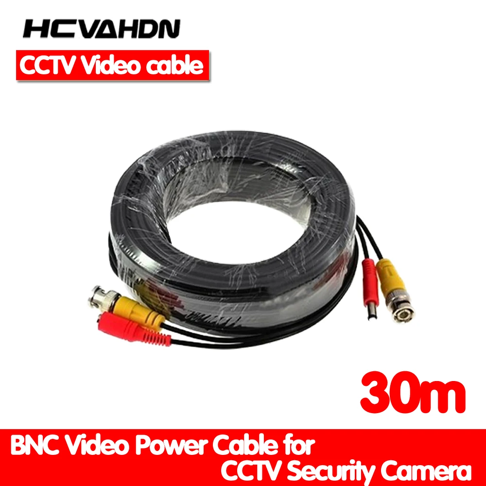 HCVAHDN 100FT видеонаблюдения кабель 30 м BNC видео Мощность Коаксиальный Кабель bnc видео выход кабель для видеонаблюдения Камера
