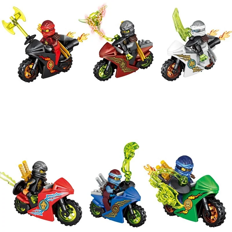 Ninja Building Blocks Cole Kai Jay Lloyd Nya Skylor Zane Pythor Chen Bicycle Compatible Ninjagoed Figures Toy Brick for Children