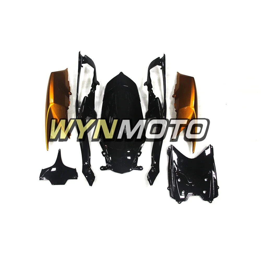 Полный черный глянцевый Золотой корпус комплект для Suzuki GSXR600 750 K8 2008-2010 Кузов ABS пластик впрыска мотоцикл обтекатели