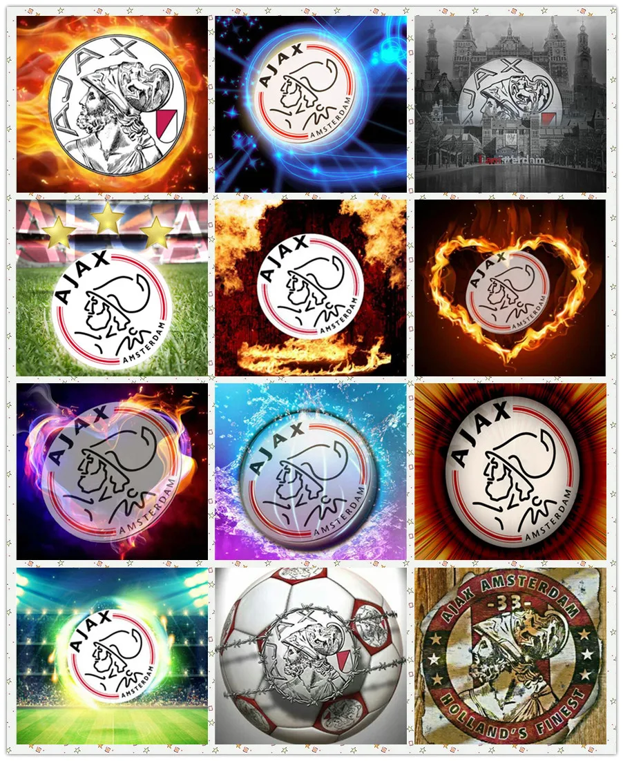 

Full diy 3D diamond painting cross stitch Football team badge log ajax diamond embroidery picture home decorative mosaic paintin