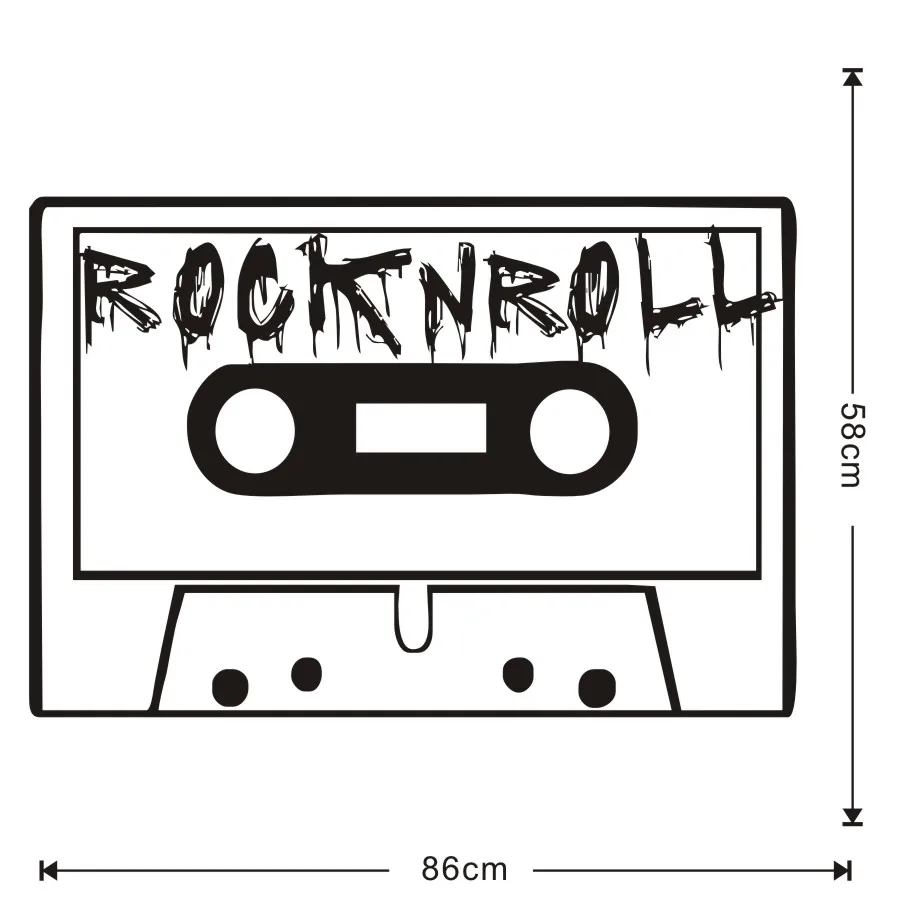 Rocknroll Music Magnetic Cassette Tape Wall Art Murals Vinyl Wall Sticker For Bedroom Home Decor Music Room Removable Wallpaper (7)