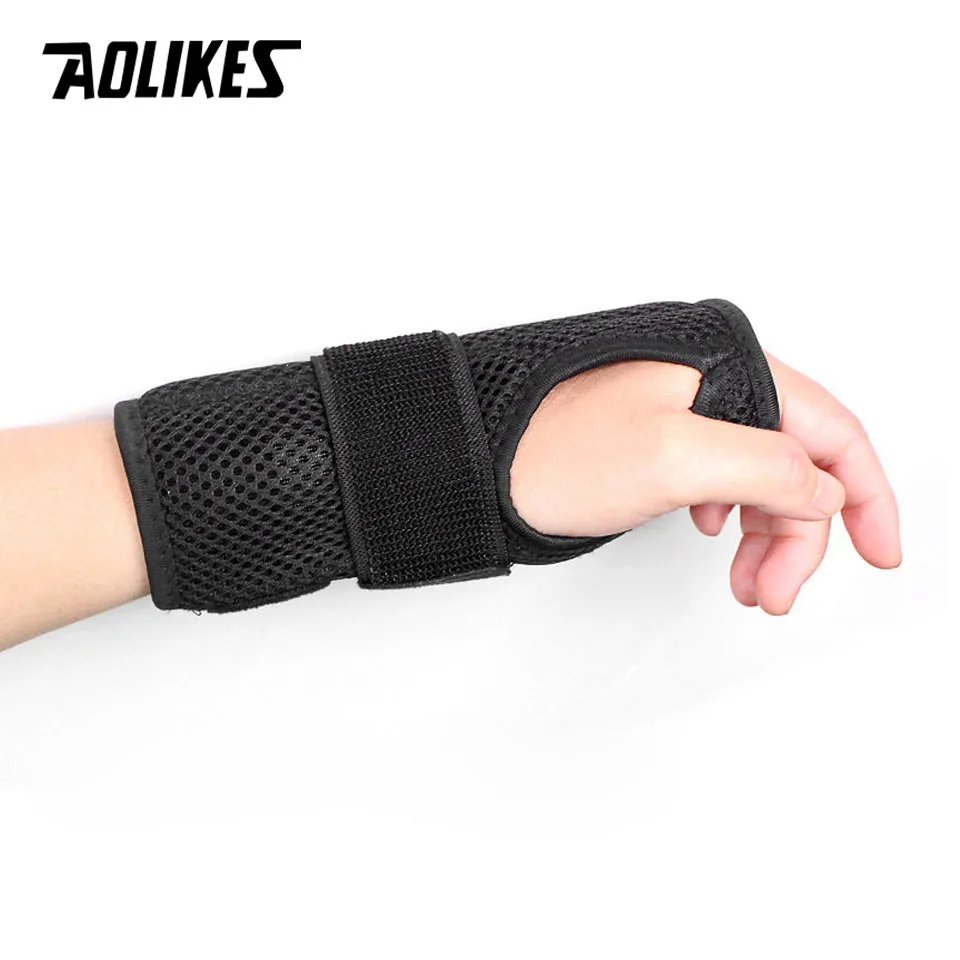 AOLIKES 1PCS Wrist Splints-Wrist Support Brace for Arthritis Tendonitis Night Sleep with Palm Cushion Pad Right Left Hand