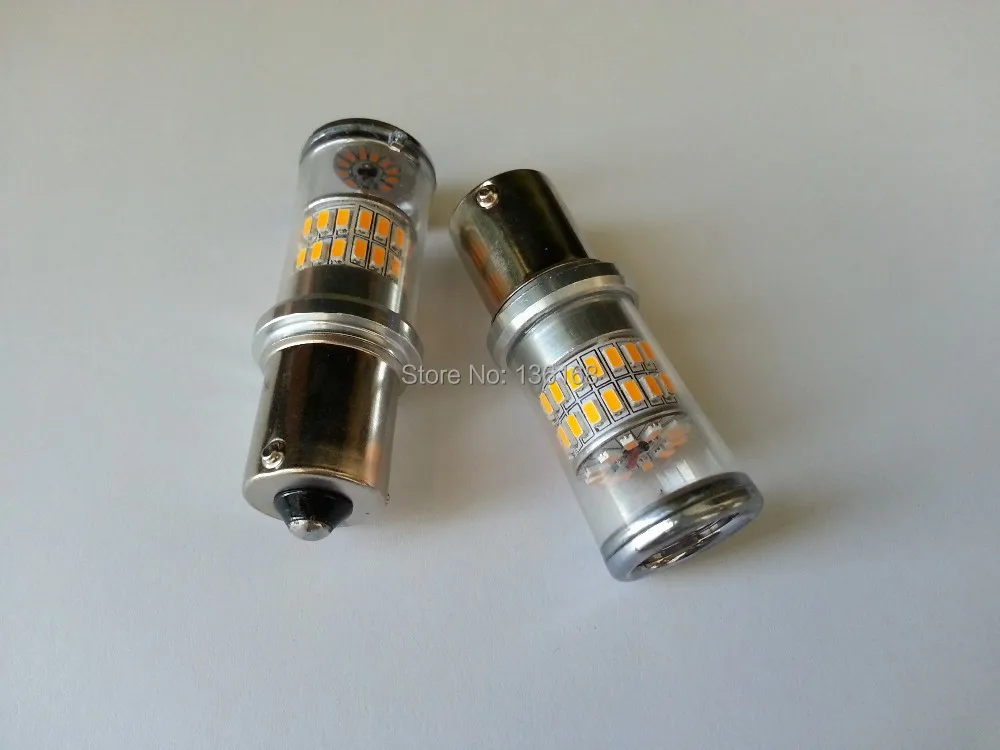 

2Pcs New!!3014 48SMD DC12-24V LED Light 1156 BA15S P21W 382 Amber/Yellow Car Break Reverse Stop Tail Lamp Bulbs