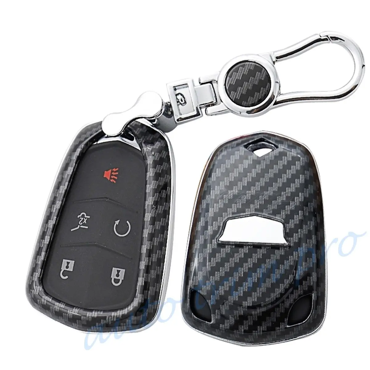 ABS Carbon Fiber Remote 4/5 Buttons Key Shell Fob Case Bag Cover