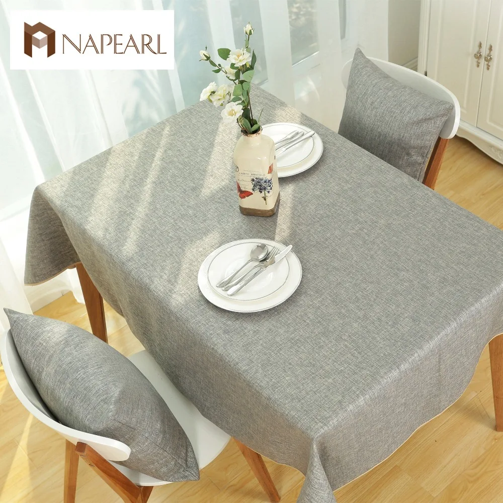 Solid color Green Linen Table Cloth Fashion Pastoral Style Cafe kitchen