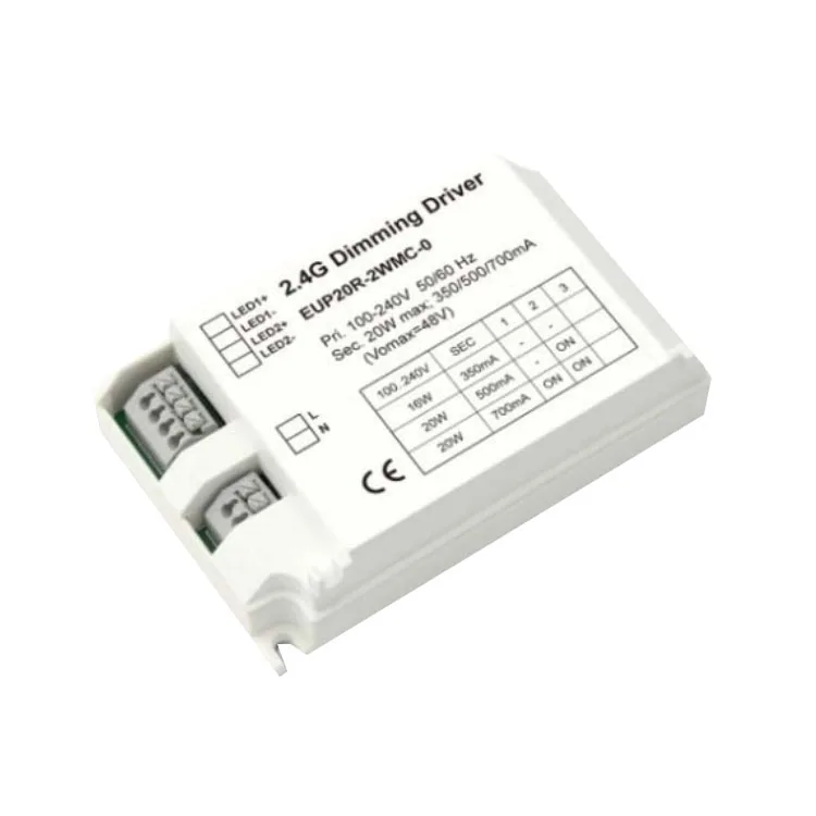 

100-240VAC input 350 / 500 / 700mA*2 Channel 2.4GHz RF Control Wireless LED Dimmer ED Wireless Controller EUP20R-2WMC-0
