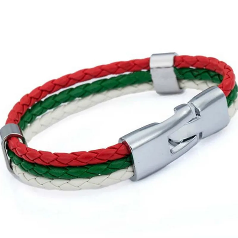 (10pcslot)2018 Russia World Cup Football Fans Alloy Leather Bracelet Bracelet Jewelry Gift For Soccer Fans National Team Bangle (5)