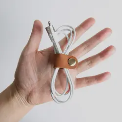 Гарнитура наушники провод портативный кабель USB шнур Кожа Намотки чехол для наушников корейский столик менеджер