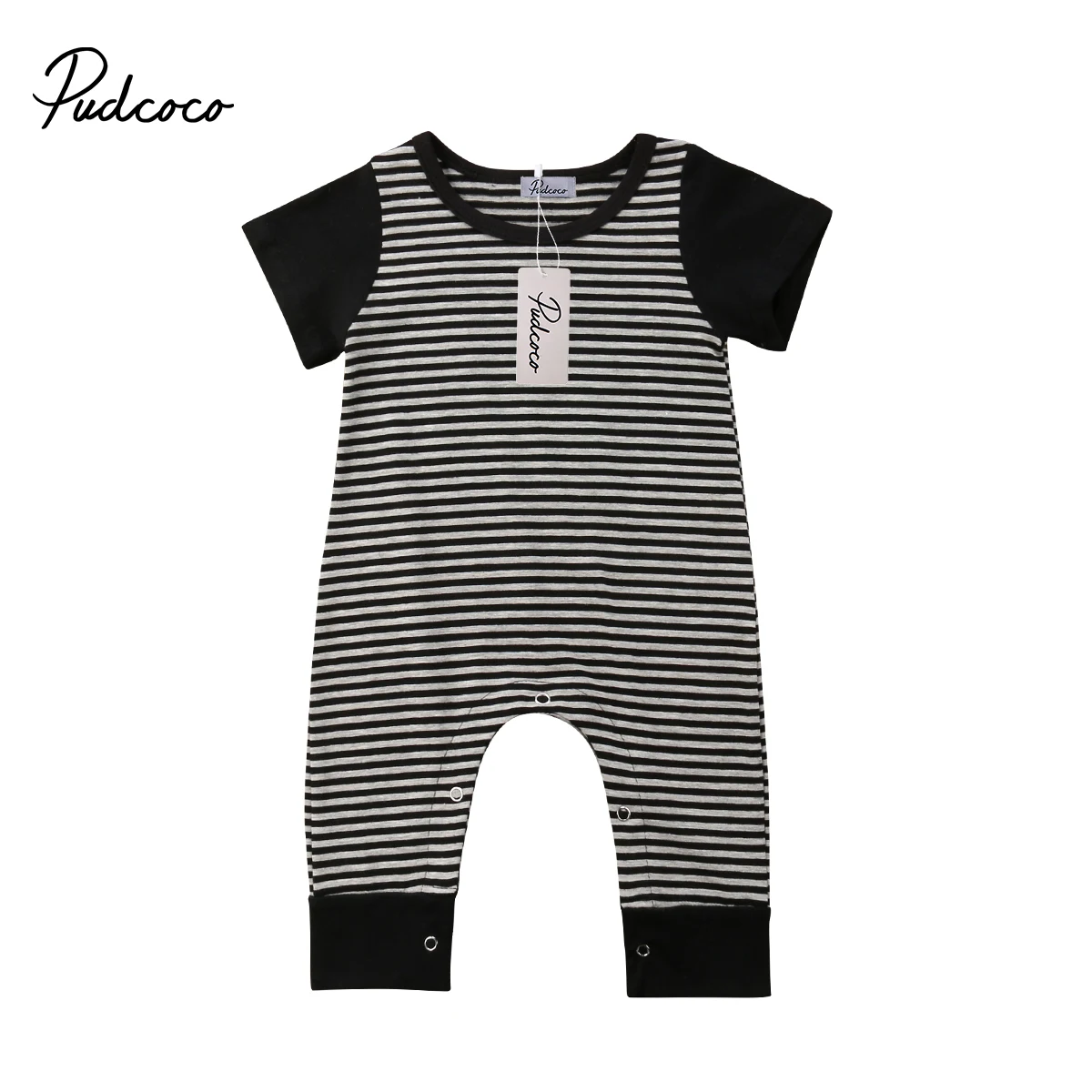 

2018 Brand New Newborn Infant Toddler Baby Boy Kid Overall Romper Jumpsuit Striped Short Sleeve Clothes Patchwork Summer Outfits