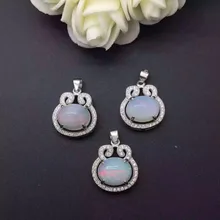 Природный камень опал кулон S925 Серебряный натуральный драгоценный камень кулон Цепочки и ожерелья модный элегантный повезло слитка Тау женские вечерние ювелирные изделия