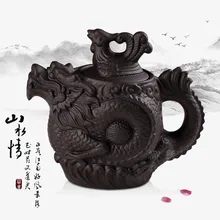 Большой емкости Yixing наполовину нарисованный горшок фиолетовый; Песок Большой Zhu чайник керамический чайник кунг-фу чайник с цветами