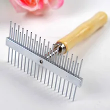 Double Sides Wooden Handle Stainless Steal Needle Large Dog Comb Hairbrush Big Dog Grooming Hair Tool