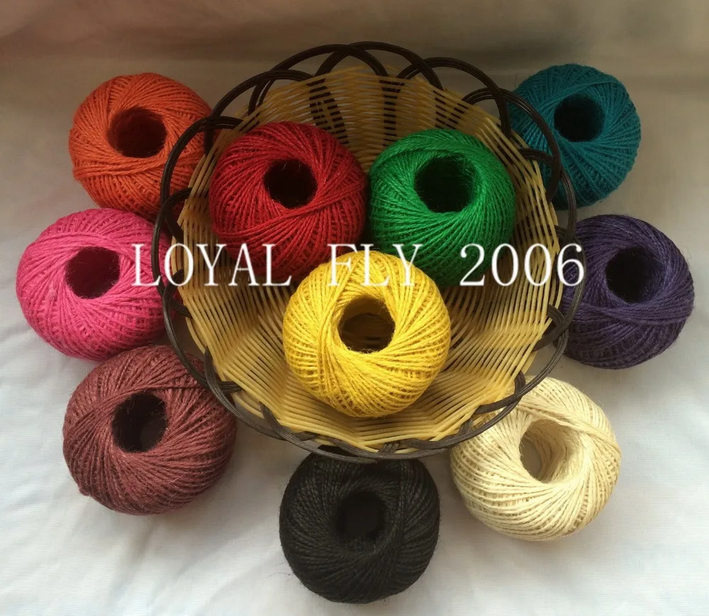 

10pcs/lot colored jute twine(1.5mm) 100m/ball,colorful jute rope, jute string,dyed jute cords