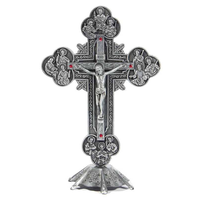 

2022 High Quality Theotokos Icon Crafts Metal Jesus Golden Religious Crosses Church Supplies Home Decoration Furnishing Articles