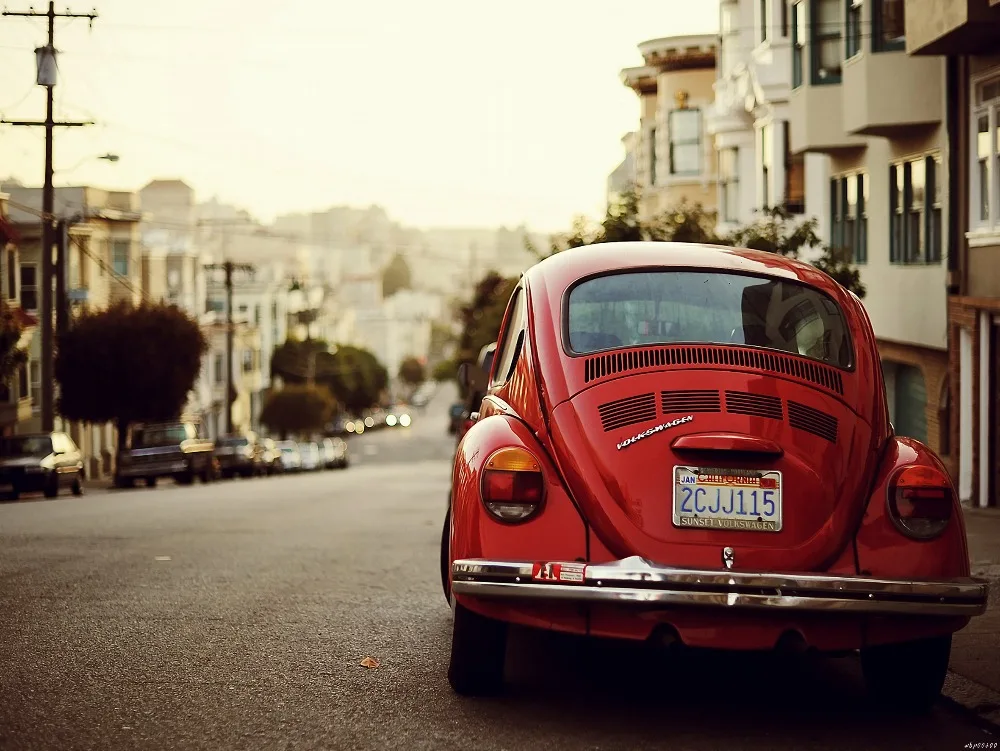 

Volkswagen Beetle Red Car Auto Art Huge Print Poster TXHOME D2511