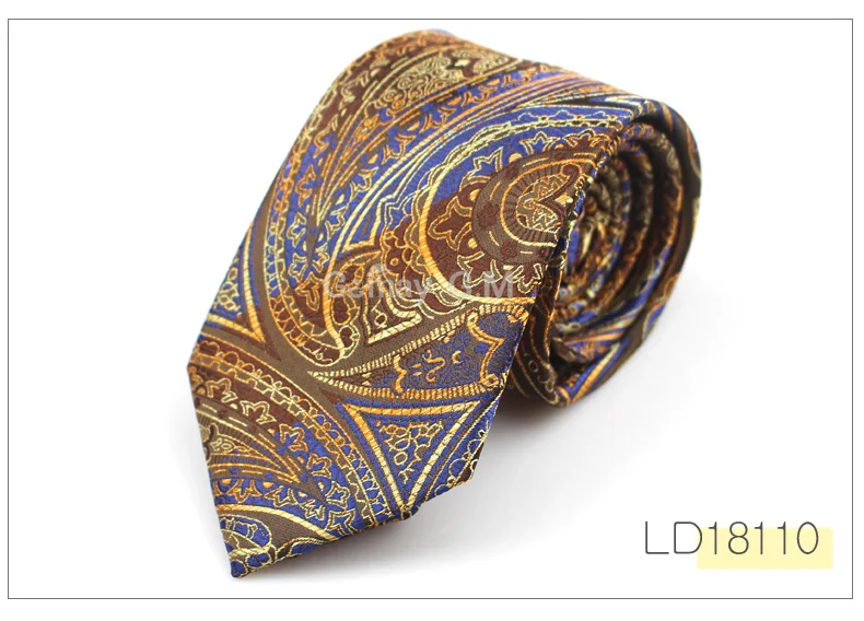 New Ties for men Brand Neckties for Mens Blue Red 7cm Wide Neck Ties Wedding Suits Polyester Silk Gravata Business Corbatas Tie - Цвет: LD18110