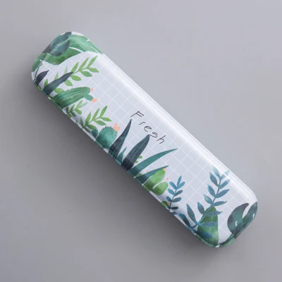 JIANWU/Minimalism iron Tinplate creative stationery box tin pencil box Cartoon pencil case school student gifts - Цвет: FIESH