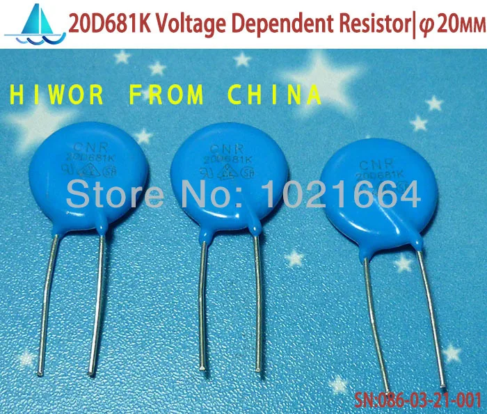 (10pcs/lot)(Varistor) 20D681K Voltage Dependent Resistors, VDR VSR