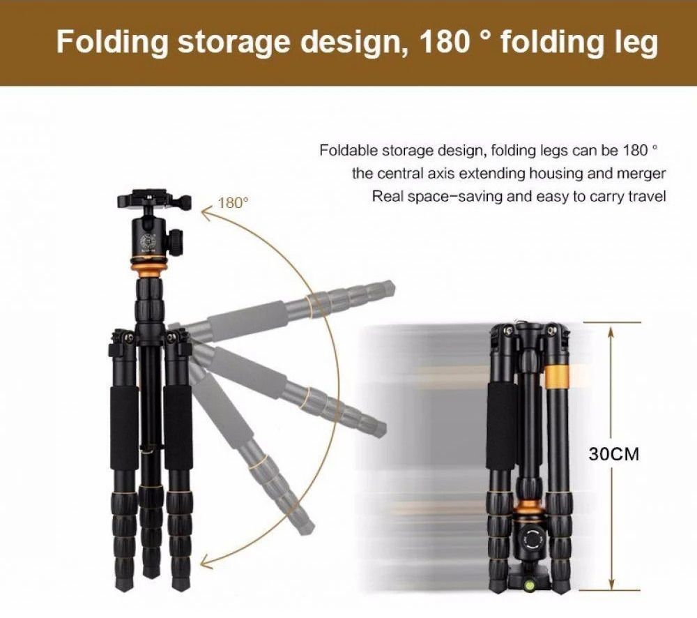 QZSD Q278 Профессиональный портативный алюминиевый сплав камера путешествия легкий штатив и монопод стенд с шаровой головкой для Nikon DSLR