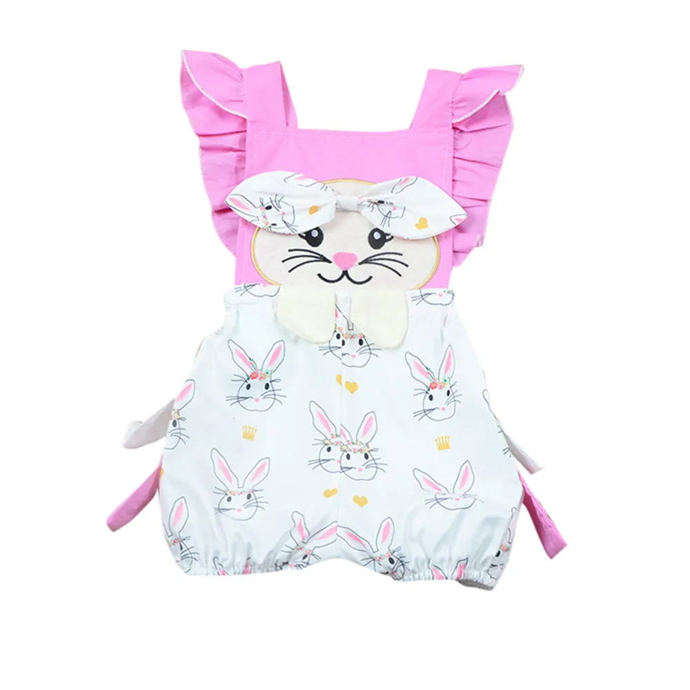 

MUQGEW 2019 Hot Sale Toddler Baby Girls Sleeveless Rabbit Print Romper Newborn Jumpsuit Clothes Dropshipping Baby Clothes
