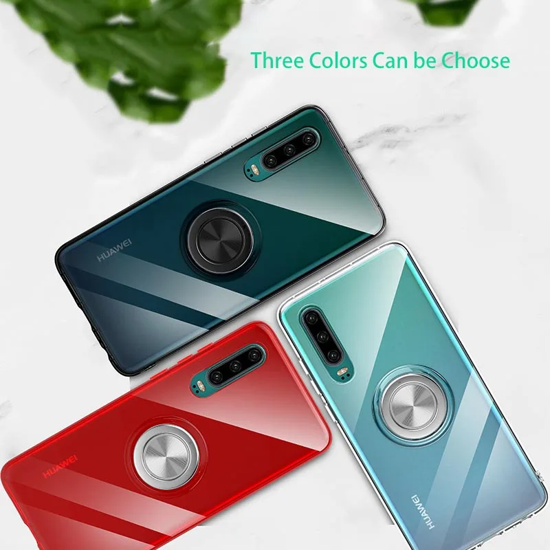 Capa de Silicone Anel de Dedo para Huawei P30 Macio Claro Hold Carro Magnético Telefone Case For Huawei Companheiro 20 Mate20 Nova4 P20 Pro 2 Telefonia e Comunicação