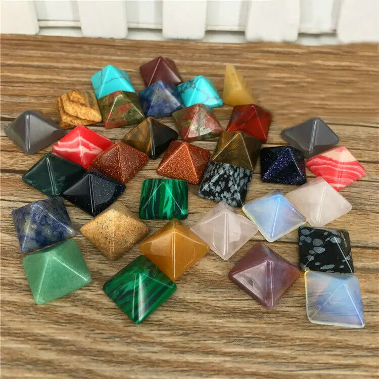 

10X Pyramid Healing Crystal Crafts Pink Natural Aventurine Quartz Crystal Decoration Beautiful Ring Surface Pendant Material