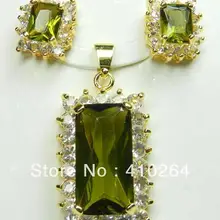 wholesale_jewelry_wig$ AAA+ Зеленый Мода Перидот Кристалл Ожерелье Серьги