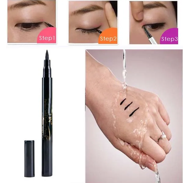 465 Черный жидкая подводка для глаз Косметика Водонепроницаемый Eye Liner Макияж Красота WD2