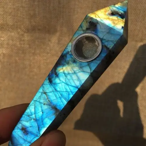 Natural energy labrador reiki quartz crystal cigarette holder healing. Agate specimen | Дом и сад