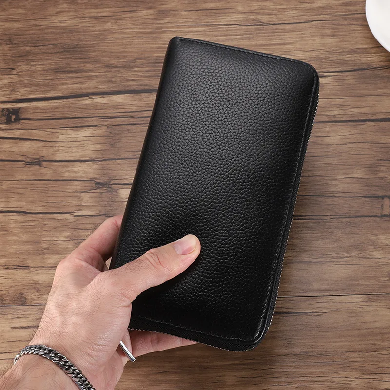

Genuine Leather RFID Anti-thief Credit Card Holder Men Anti Theft Travel Passport Long Wallet Women Business ID Holder 36 Cards