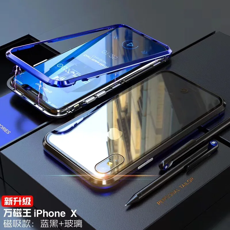 Чехол для iPhone 11 Pro Max Xs Xr X 10 8 7 6 6s Plus SE 2020 магнитный металлический бампер панель из