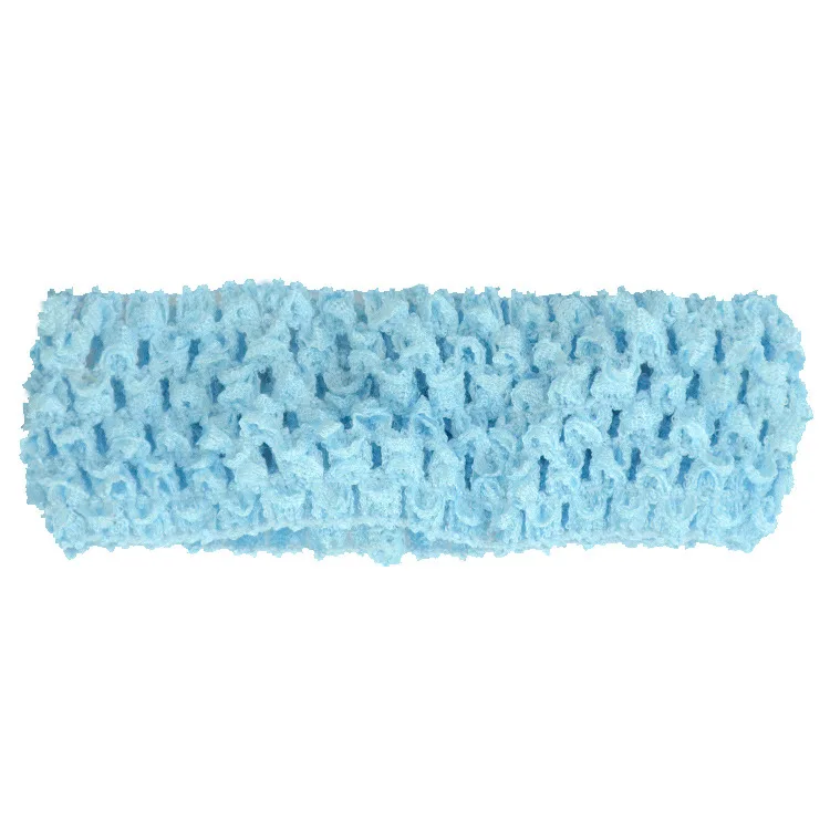 1,5 дюймов, 4 см, цветная эластичная трикотажная лента для вязания крючком, сделай сам, повязка на голову для маленькой девочки, головной убор, резинки для волос, товары ручной работы - Цвет: Светло-голубой