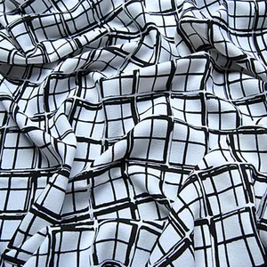 Непрозрачная летняя плотная шифоновая ткань с принтом черно-белая непрозрачная Асимметричная сетчатая высококачественная одежда