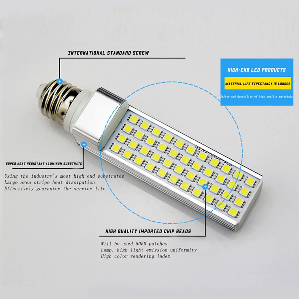 Lâmpadas Led e Tubos 11 w 13 w 5050 Material : Aluminum + Pvc