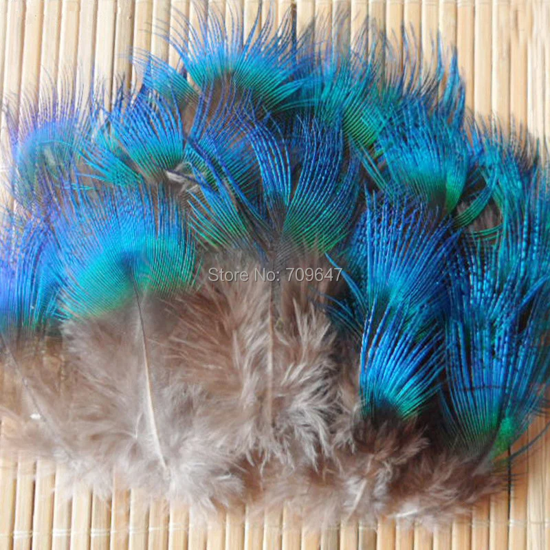 

50PCS/LOT 5-7CM BLUE PEACOCK BODY PLUMAGE FEATHERS,High Qality Peacock Plumage feathers