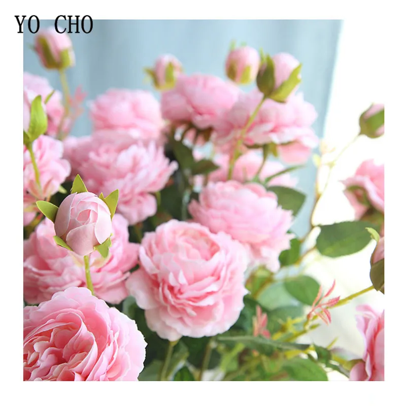 white yellow Peonies Silk Flowers red Rose Artificial Flower (8)