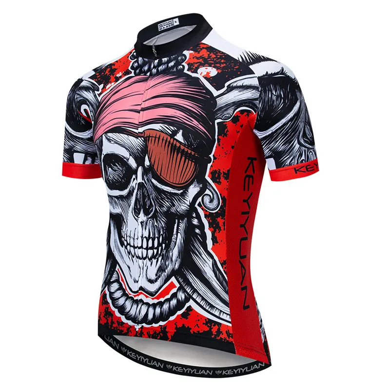Weimostar Top Quality Pirate Cycling Jersey Shirt Summer Skull Bike mtb Jersey Men Quick Dry Bicycle Clothing Maillot Ciclismo