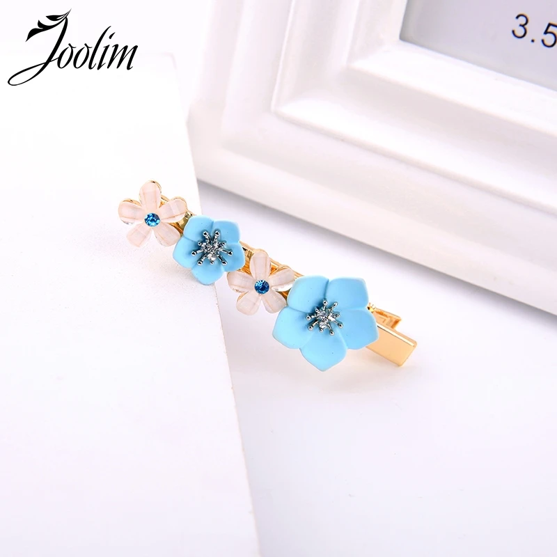 

JOOLIM Jewelry Wholesale Blue Pink Flower Hair Pins Hair Jewelry