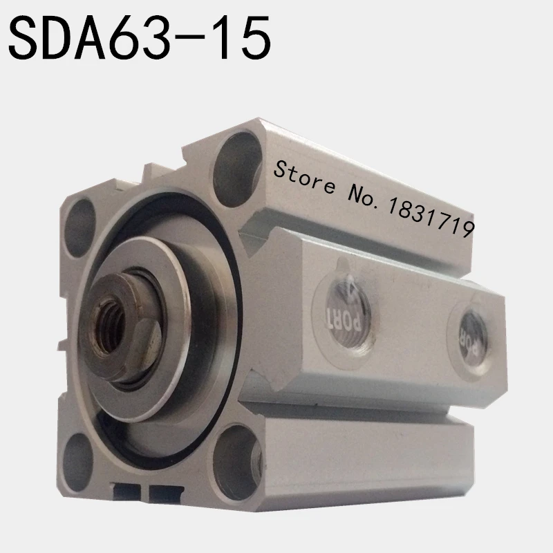 

SDA63-15 thin cylinder Series 63mm Bore 15mm Stroke SDA63*15 Aluminium alloy cylinder SDA63x15