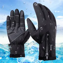 Men& Women Outdoor Waterproof Wind-proof Fleece Lined 5-fingered Thermal Gloves For Touch Screen For Cycling Climbing Skiing