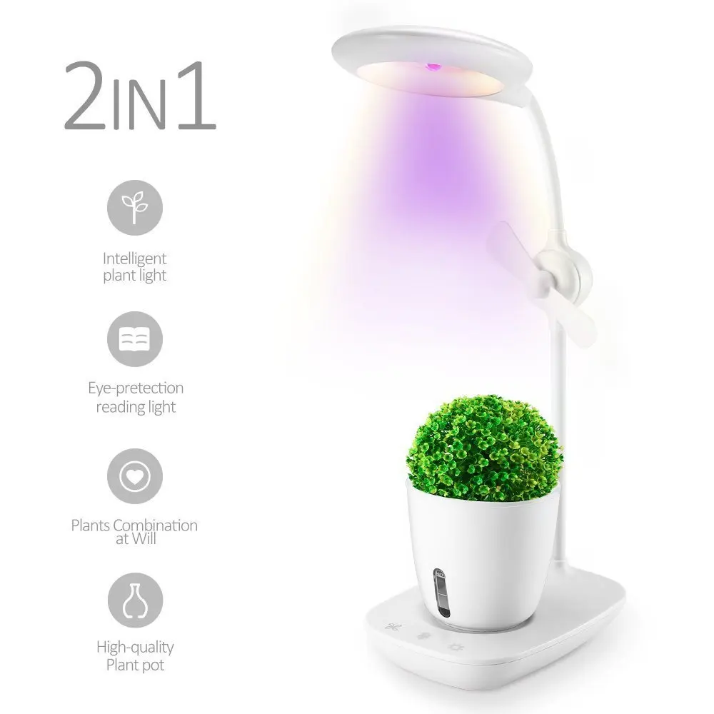 Умный сенсорный светодиодный горшок с сенсорным управлением, интеллектуальная лампа для роста растений с вентилятором, лоток для выращивания цветов, овощей, Детский горшок