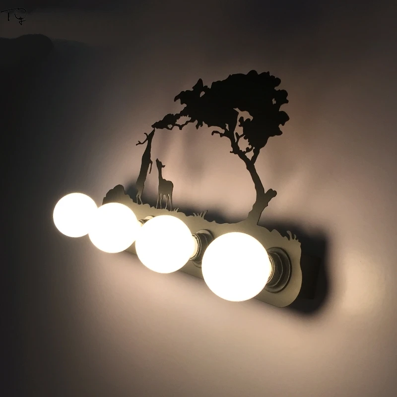 

American Rural Led Wall Light Retro Industrial Living Bedroom Aisle Staircase Bedside Creative Personality Mirror Front Lamp