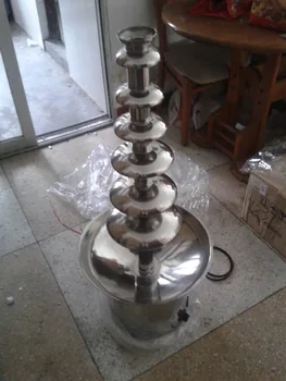 

Free Shipping FedEx good Quality Stainless Steel 304 103CM 7 Tier Commercial Chocolate Fountain Self Melting