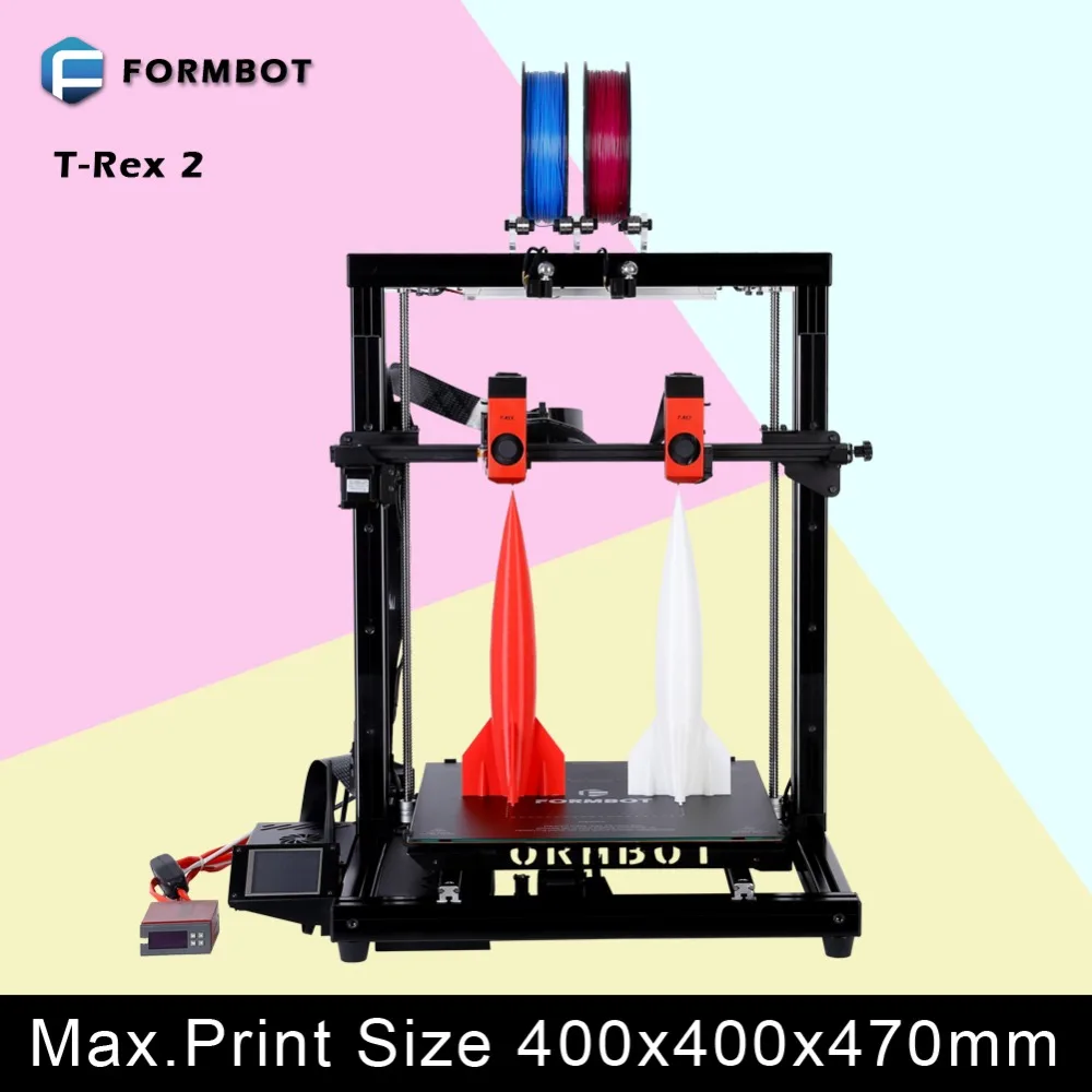 2016 Flagship Product T-Rex 2 3D Printer with Large Build Area 400*400*470mm Best Gift for 3D Printing Lovers