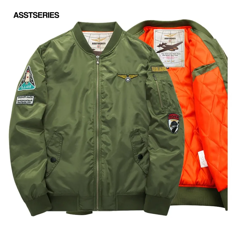 

2017 high quality Ma1 Thick and Thin Army Green Military motorcycle Ma-1 aviator pilot Air men bomber jacket