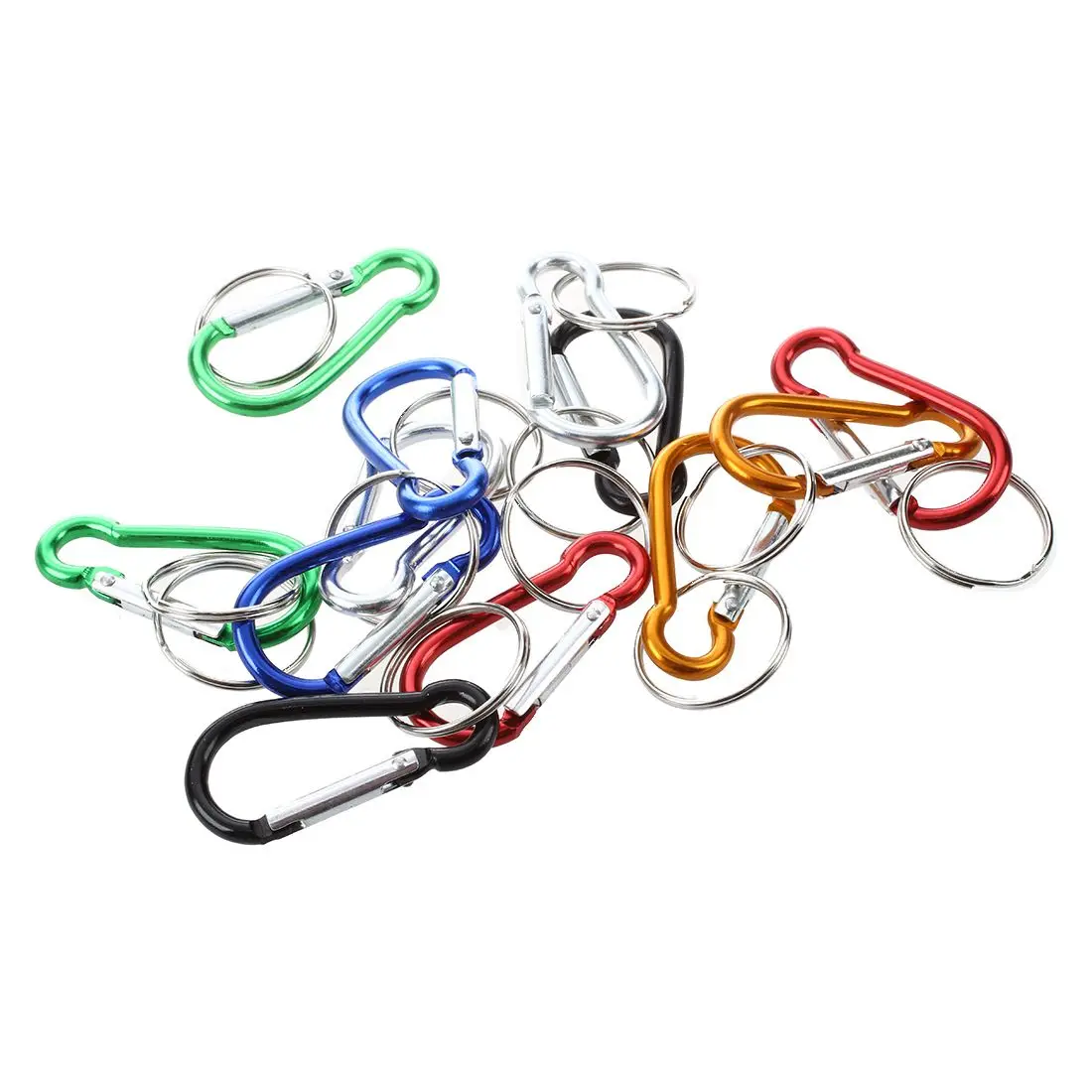 

LGFM-Assorted Color Aluminum Carabiner Key Ring Keychain Holder 12 Pcs