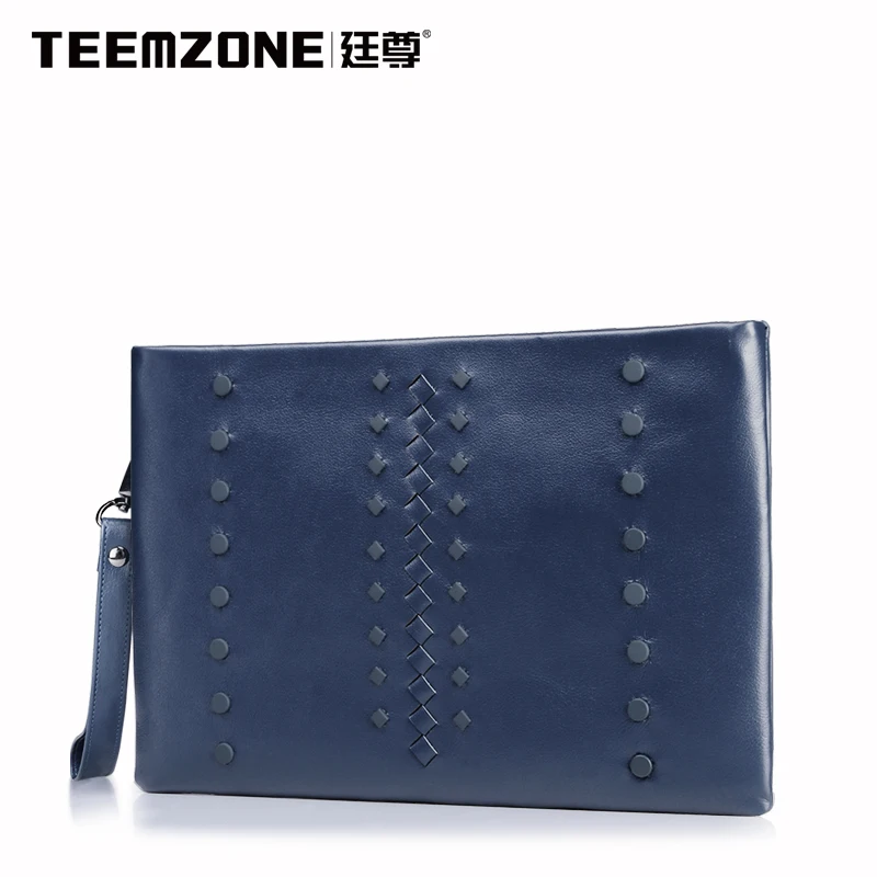 

Teemzone Men Large Capacity Envelope Clutch Bag Brand Mens Wallet Leather Genuine Cowhide Wallets Men's Purses And Handbags